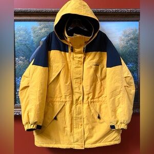 Vintage L.L Bean Full Zip Hooded Rugged Ridge Parka Yellow/Black  Women’s XL Pet